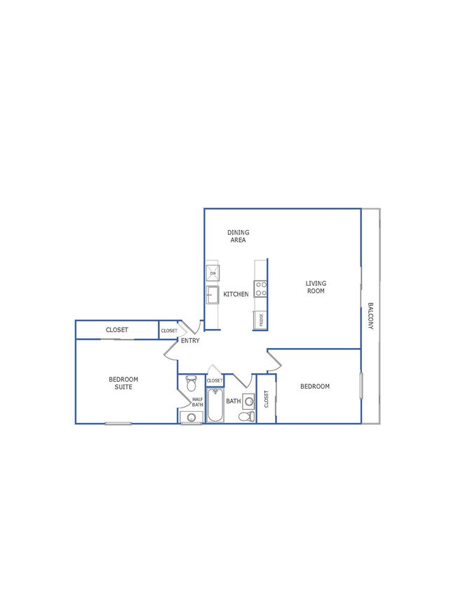 2 BR, 1.5 BA 101 floor plan